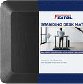 FEATOL Anti Fatigue Mat for Standing, 9/10 Extra Thick Ergonomic Standing Desk Mat, Comfort Memory Foam Standing Mat at Home,Office All Day (20" x 48", Black, 1PC)