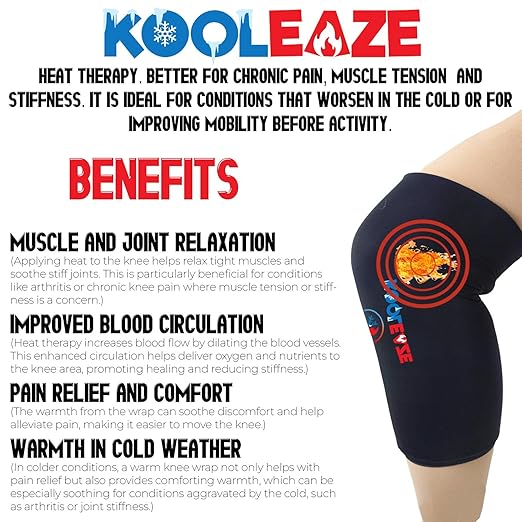 KOOLEAZE Reusable Gel Ice Pack Sleeves for Hot and Cold Therapy – Multipurpose Support | Pain Relief, Swelling Reduction, and Injury Recovery - Knee