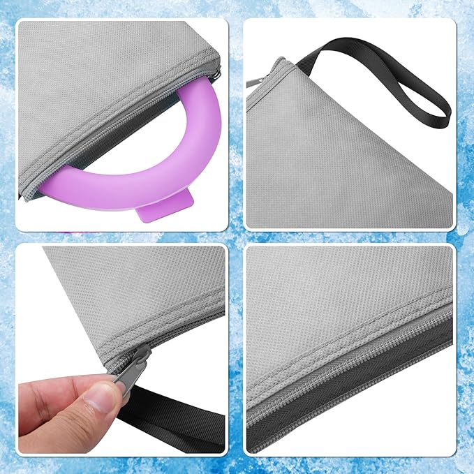 Cooling Neck Wrap with Insulated Bag, Reusable Ice Neck Ring & Body Cooler for Summer Heat, Wearable Cooling Tube Maintains 18°C/64°F for Outdoor, Sports, Travel (Rose*2)