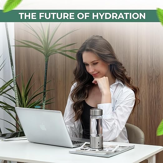 2025 Hydrogen Water Bottle Generator, Portable Hydrogen Water Generator with SPE/PEM Technology, 1500PPB Hydrogen & Oxygen Content, 420ml Hydrogen Water Ionizer Machine for Home Office & Travel