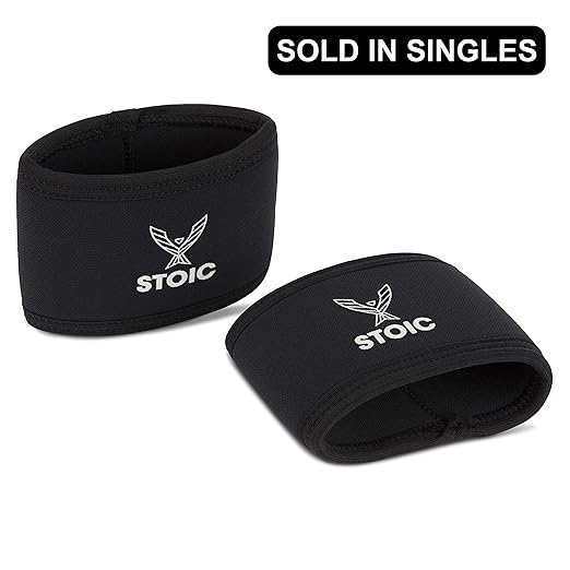 Stoic 7MM Compression Sleeve Cuff (Heavy Neoprene Construction) For arm, elbow, lower leg compression and warmth while weight lifting, powerlifting, bench pressing (8 Inch, Black)