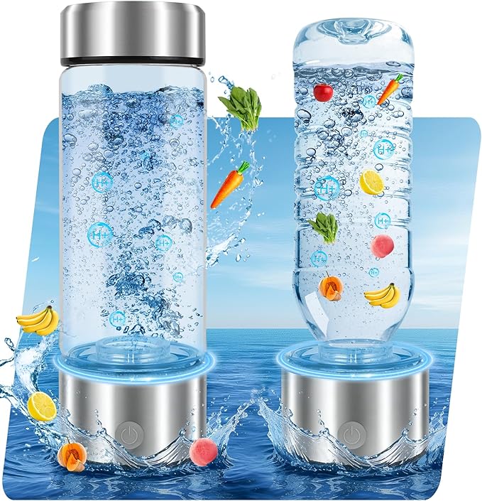 2026 Upgrade Hydrogen Water Bottle Generator, Up to 4000+ PPB, SPE+PEM Tech, Rechargeable 16OZ Hydrogen Water Ionizer Machine, for Home, Office, Travel, Fitness Drinking– Gift for Family & Friends