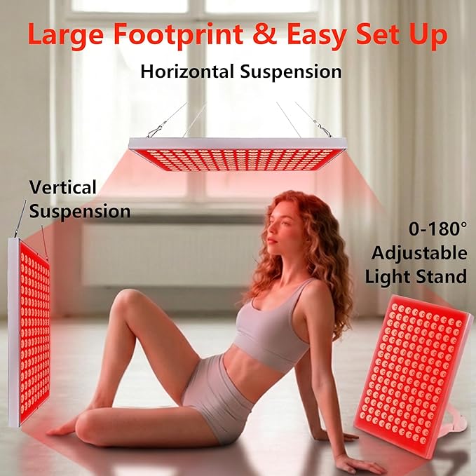Red Light Therapy, Dual Chip Elite Grade LED Red Infrared Light Device with Near-Infrared Light 660nm 850nm High Power Red Light Therapy Panel at Home, Ideal for Body, Face,100W