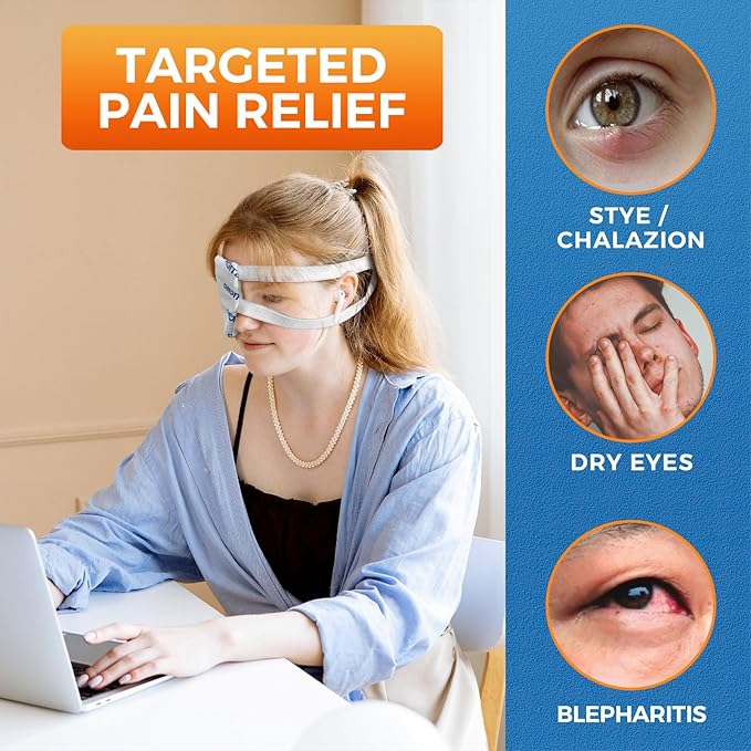 sticro Stye Eye Warm Compress for Stye Treatment, Moist Heating Pad with 3 Heat & 5 Timer Settings for Either Eye Stye Chalazion Blepharitis Relief