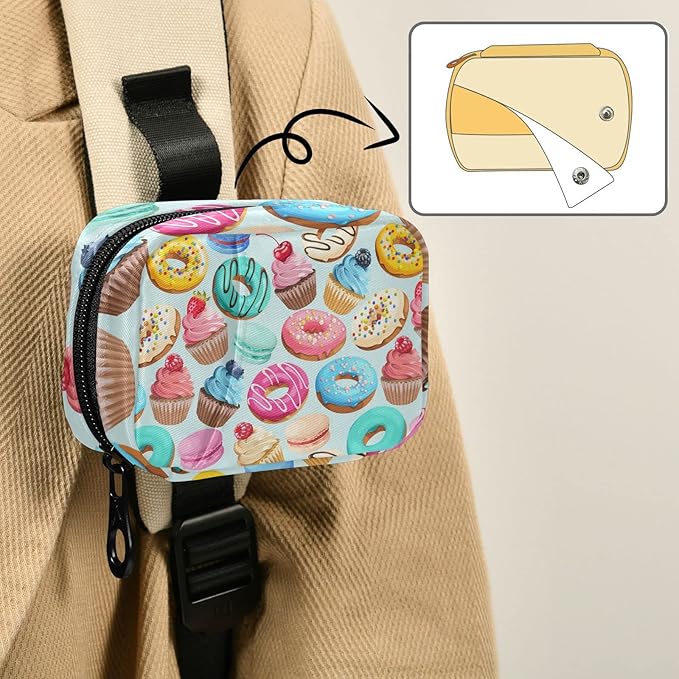 Pill Box Cake Print 7 Day Pill Case Travel Pill Organizer Bag with Zipper Portable Weekly Vitamin Medicine Supplement Holder Pouch Bag