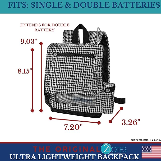 O2TOTES Premium Backpack – Fits Inogen One G5 & Inogen Rove 6, Lightweight with Padded Straps & Zippered Bottom