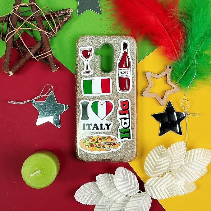 BulbaCraft 100Pcs Italy Stickers for Scrapbooking, Italian Stickers, Rome Decals, Travel Decals for Journal, Scrapbook - Italy Decorations Party Theme, Gifts for Women & Men