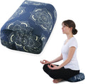MABOZOO Yoga Bolster Pillow, Rectangular Yoga Bolster for Restorative & Meditation, Professional Meditation Cushion with Carry Handle