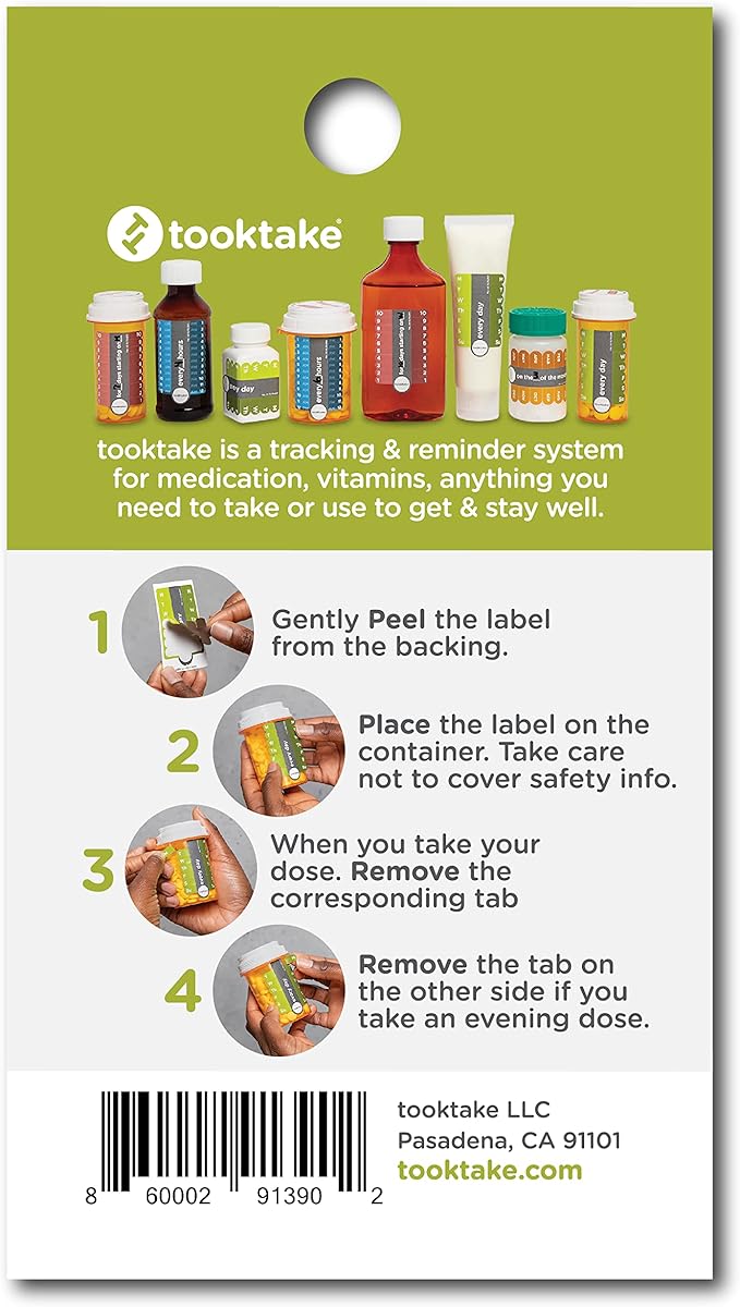 TOOKTAKE Daily Tracking Stickers/3 Pck for Vitamins & Medication in Any Form,Vitamin Organizer,Easy Pill Tracker,Daily Pill Organizer,Medicine Organizer,Weekly Pill Box,7 Day Week, AM/PM,Day & Night