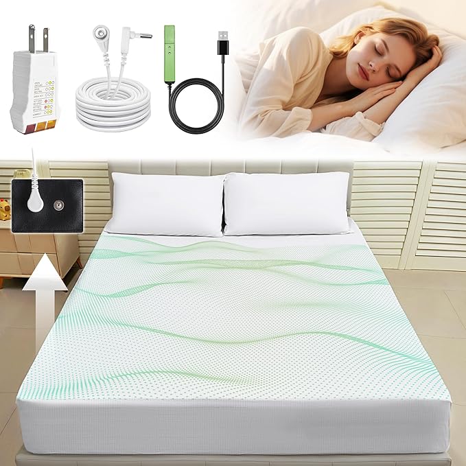 Grounding Sheets Twin XL,90% Cotton+10% Pure Silver Fiber,Grounded Bed Sheet,Deep Pocket Bare Earth Grounding Sheet,Miracle Earth Sheets Well Bedding for Better Sleep & Wellness (White,39"x80"x15")