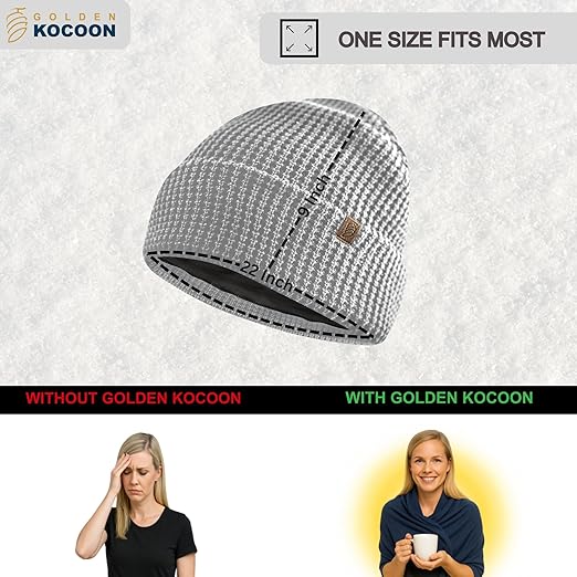.E-M-F Beanie - Organic Cotton with EcoShield™ Bamboo Lyocell Fara-Day Silver Liner - Hat Cap Ideal for Everyday 5 G, B T, Smart Meter & Wi Fi environments - Grey