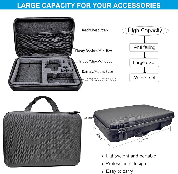 Accessories Kit for Gopro Hero 13 Black Accessory Bundle Waterproof Housing Case Filter Silicone Protector Lens Screen Tempered Glass Head Chest Strap Mount Set for Gopro13 HERO13