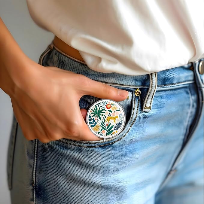 Pill Box-3 Compartment Small Pill Case for Purse & Pocket Mini Metal Pill Holder Travel Pill Container to Hold Supplements Vitamins BPA-Free (Forest)