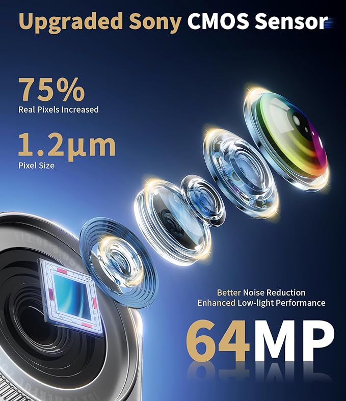 Native 4K Digital Camera Real 21MP CMOS 64MP Images| 3" Flip Screen Vlogging Camera with Built-in Microphone | 16 Retro Filters | Macro & Wide-Angle Lens Support | 32GB&OTG Included