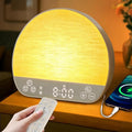 Sunrise Alarm Clock Wake Up Light for Heavy Sleeper, White Noise Sound Machine 37 Sounds, Bluetooth Speaker, Tap Snooze, Remote Control, USB Port, 15 Color Dimmable NightLight for Bedroom