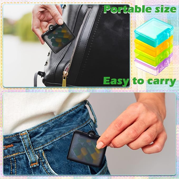 6 Packs Pocket Tiny Pill Case Single Daily Small Pill Container Travel Medicine Holder Cute Portable Personal Medicine Dispensers Organizers for Purse Pills Vitamin Supplements(Assorted Color)