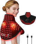 Cordless Red Light Therapy for Neck and Shoulder, 5000mAh Rechargeable 148 LEDs 660nm&850nm Near Infrared Light Therapy for Shoulder Neck Back Pain Relief (Black)
