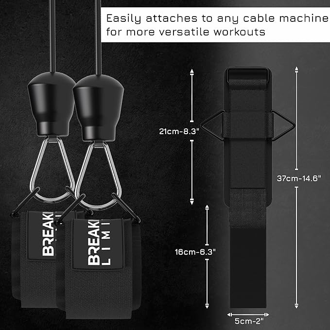 Breaking Limits Wrist Cuffs Gym - Wrist Straps for Cable Machines - Lifting Cuffs for Cables Gym - Wrist Cuff Lateral Raise Attachment - Cable Wrist Cuffs Gym