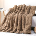 Cottonblue Jacquard Sherpa Weighted Blanket 20lbs for Adults- Soft, Warm, and Thickened Calm Blanket for Ultimate Comfort and Better Sleep, Heavy Weighted Blankets 60x80 Inches, Cream White