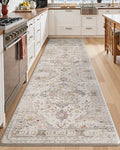 LUMI Kitchen Mat Anti Fatigue Cushioned, Memory Foam Padded Standing Rug Washable, Non Slip Comfort Floor Runner for Home, Sink, Laundry, Office, 24"x87", Creamy White