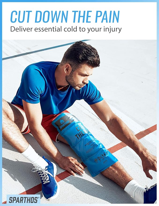 Sparthos Ice Packs for Injuries - Reusable Soft Gel Hot Cold Icepack - Medical First Aid Pain Relief Injury - Bag Flexible Pack - Instant Icing Compress Therapy - Fits Thigh, Back (X-Large, Pack of 1)