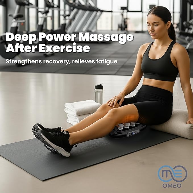 OMEO 16-Head Deep Tissue Massage Gun – Professional Percussion Massager with 30 Intensities & Quiet Motor | Portable Muscle Massager for Pain Relief, Neck, Back, Shoulders & Legs (Black)