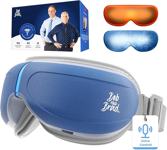 BOB AND BRAD Eye Massager with Heat and Cooling Voice Control, FSA Eligible HSA, EyeOasis 3 Voice Temple Massage, Heated Eye Massager for Migraines & Dry Eyes Relief, Ideal Gift for Women Men