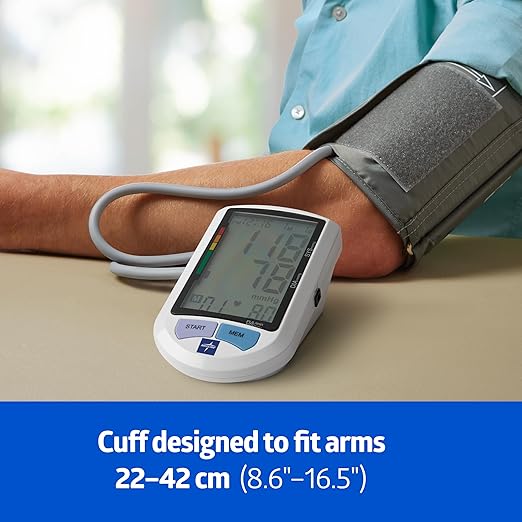Medline Plus Elite Automatic Digital Blood Pressure Monitor with Adult and Large Adult Cuffs, Digital LCD Display, Stores Up To 90 Readings, Carrying Case and Batteries Included