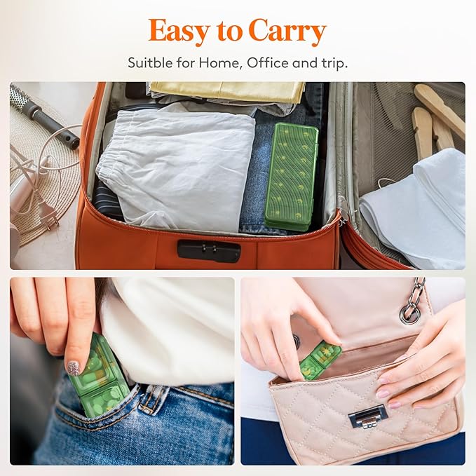 Lifewit Weekly Pill Organizer 2 Times a Day, Portable Travel 7 Day Lightproof Pill Box for Medicines/Vitamin/Fish Oils, Daily Pill Case, Green