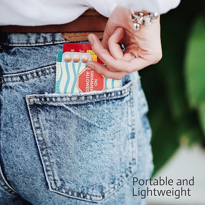 Primo Lines Discreet Birth Control Pill Case Holder, 4.4x3IN Compact Organizer Sleeve, Fits Standard Pill Packs, Portable and Stylish Protection