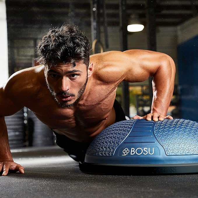 Bosu Half Ball Home Balance Exercise Trainer for Strength and Flexibility Workouts with Built to Last Burst Resistant Material and Hand Pump