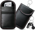Faraday Bags, Pack of 2 faraday bags for car keys with 4 Pack Key Rings for Car Security, M, Red