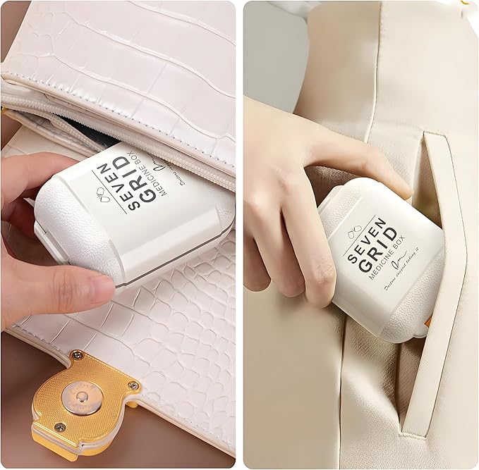 Travel Pill Organizer, Portable Pill Case, Daily Pill Box to Hold Vitamins, with 7 Compartments for Different Medicines,Pill Container Medicine Vitamin Organizer