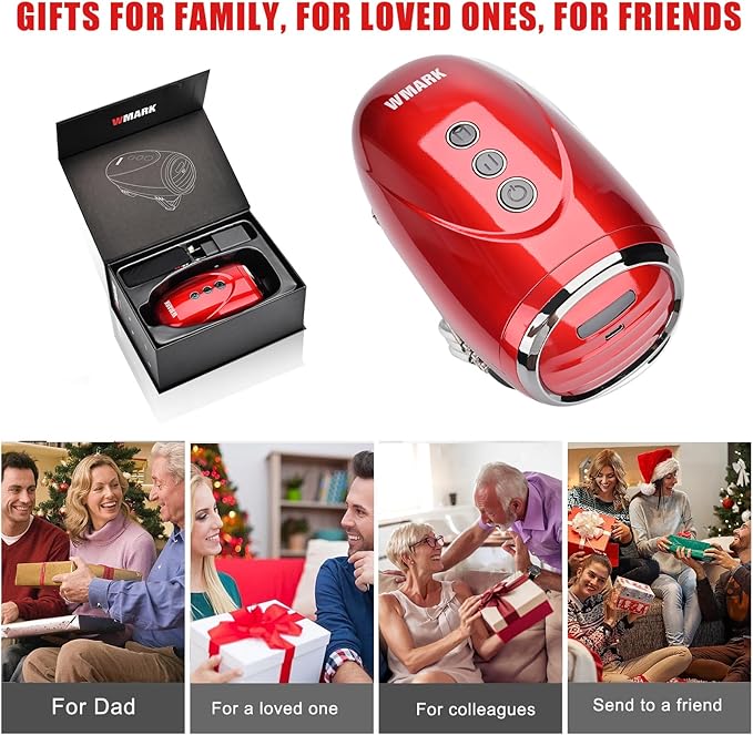 Specialty Hairdressing Massager/Cordless Handheld Massager,USB Charge Neck/Legs/Hand/Face Massager, 2 Massage Nodes 2600AMH (Red-1)