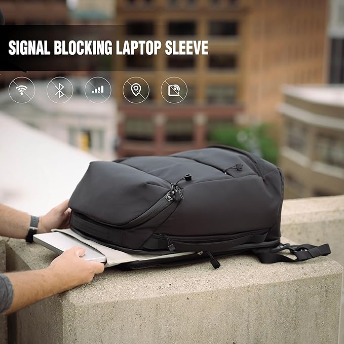 Large Faraday Backpack | Signal-Blocking, Anti-Tracking, Premium Cordura, Water-Resistant, Laptops, 35L Bag, Data Security for Phones, Laptops, Tablets, Passports, and more, Carry-On Luggage