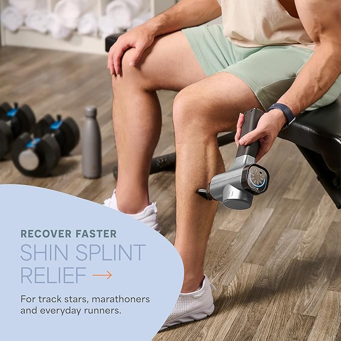LifePro Sonic Massage Gun Deep Tissue – Quiet Handheld Percussion Massager for Athletes, Pain Relief & Recovery – 8 Heads, 5 Speeds, Long Battery