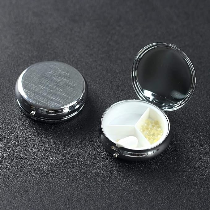 Poison Pill Box Case Pillbox Holder Trinket Stash Box Arsenic Vintage Style Medicine Vitamin Pill Organizer Case Black 1 Count (Pack of 1)