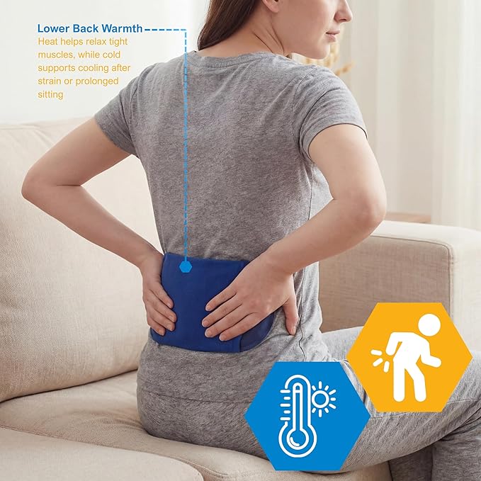 MED PRIDE Reusable Hot Gel Pack and Cold Therapy Belt with Sleeve [2 Pack], Microwavable Hot Gel Bag for Pain Relief, Injuries, Headaches, Knee Pain