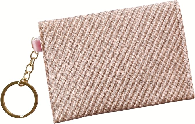 Birth Control Pill Case Wallet PU Leather Medicine Holder Keychain (Pink)