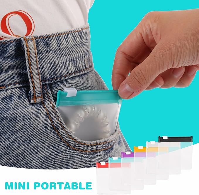 12Pcs Pill Pouch Bags Zippered,Pill Pouch Set,Travel Medicine Organizer,Reusable Baggies Clear Plastic Self Sealing Medicine Bag,for Pills and Small Items(Multicolor)