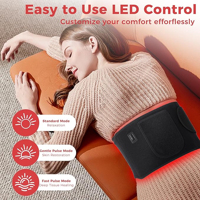 Upgrade Red Light Therapy for Body - Infrared Red Lights Belt 660nm & 850nm Infra LEDs Light for Body Back Knee Hands Waist Relax, Birthday Christmas Gift for Women Men Mom Father Lover