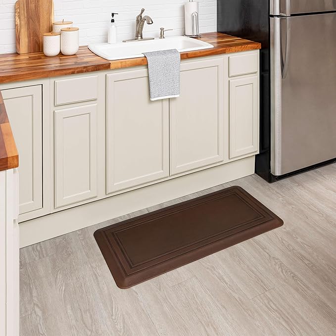 Tempur-Pedic Ultra Comfort Anti-Fatigue Frame Copper 1' 8" x 3' 6" Kitchen Floor Mat Cushioned Ergonomic Standing Desk Mat Waterproof Non-Skid Foam