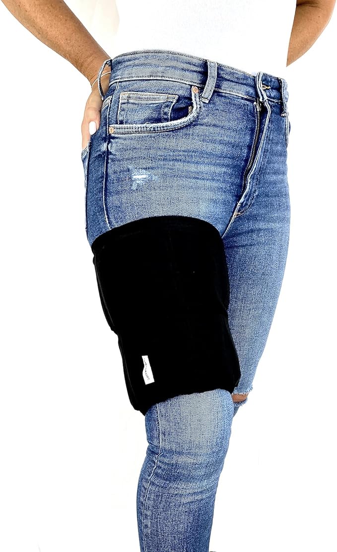 HurtSkurt® Premium Ice Therapy Sleeve – Flat Black XL – Stretch-Fit Wearable Cold Compression Wrap for Knee, Leg, Elbow & Ankle Recovery