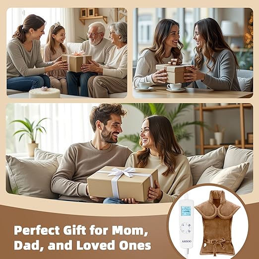 Graphene-Infused Heating Pad for Neck Shoulder and Back,Birthday Gifts for Women Men Dad, Weighted Electric Neck Shoulders Heat Pad for Pain Relief, 24"x33", ETL Certified