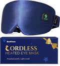 BeeVines Cordless Heated Eye Mask for Dry Eyes, Washable Heat Eye Masks for Blepharitis, Warm Eye Compress for Men & Women, 1500mAh Rechargeable Eye Warmer with Travel Pouch(Blue)