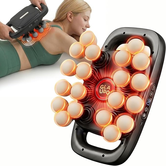 20 Head Massage Gun Deep Tissue, Upgraded from 16 Head - Back Massager for Pain Relief, Professional Percussion Massager for Muscle Recovery, 30 Speeds, Handheld Full Body & Shoulder Massager