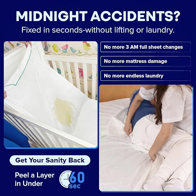 Peelaways Waterproof Disposable Bed Sheets – As Seen On Shark Tank | 5-Layer Absorbent Wellness Sheets for Elderly, Homecare, Hospital Use and Travel