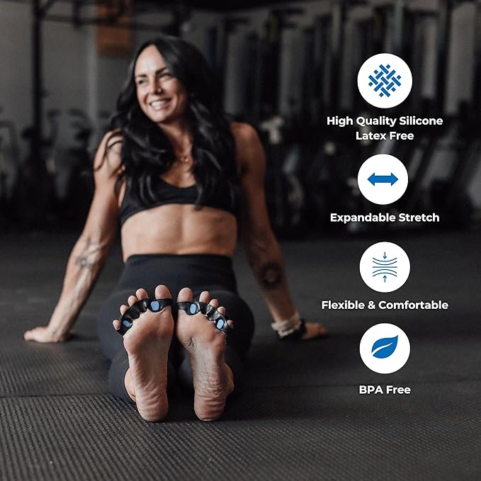 The Toe Spacer FLEX | Recovery from the Ground Up, Correct Bunions, Plantar Fasciitis, & Correct Toes | Adjustable Unisex Toe Spacer, perfect for first time users - Relieve Foot Pain and Tension