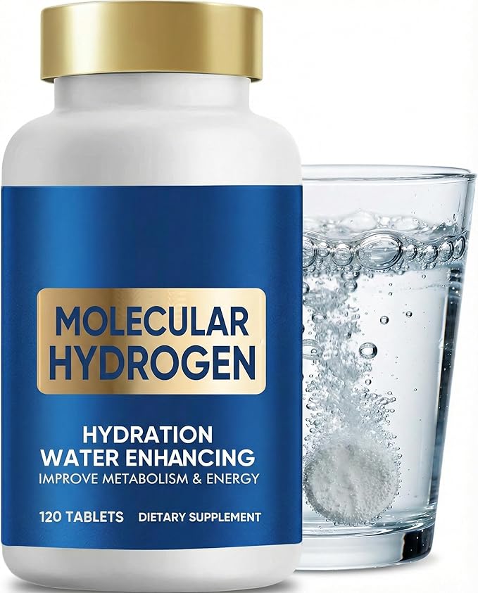 H2 Molecular Hydrogen Water Tablets - 120ct Magnesium Supplement for Brain Health & Focus