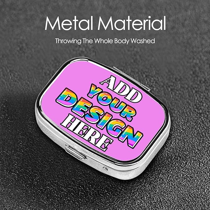 Custom Travel Medicine Organizer, Medicine Pill Box Case Container Travel Pill Holder Vitamin for Purse Med Wallet Portable Mini Pastillero Square, Violet, Customized Gifts